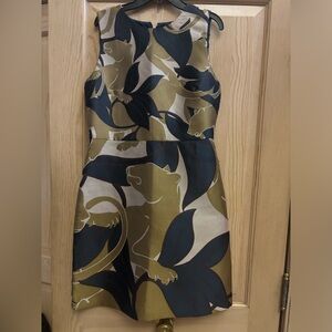 Ann Taylor Blue Pattern Gold Dress 4